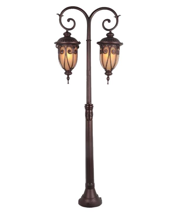 1.4m Wisteria Garden street Post licht Luxembourgish Outdoor Bronze TWO Head Street Post Light for Garden Law