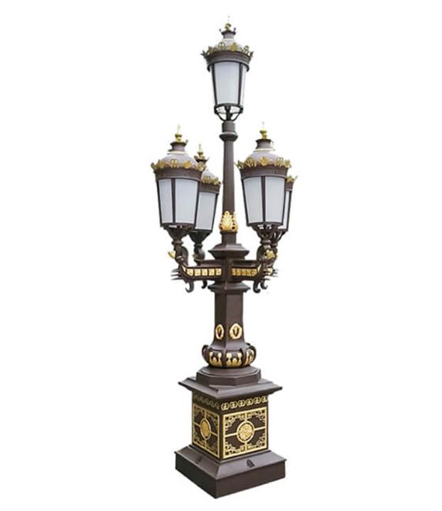 Cast Aluminum Material 3- 10m Height Square Application Spain Style Garden Lamp Pole Manufacturer