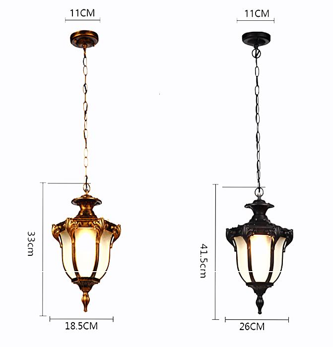 Pendant Lantern Classic Hanging- Kandelspiller- Licht mat LED- Bulb